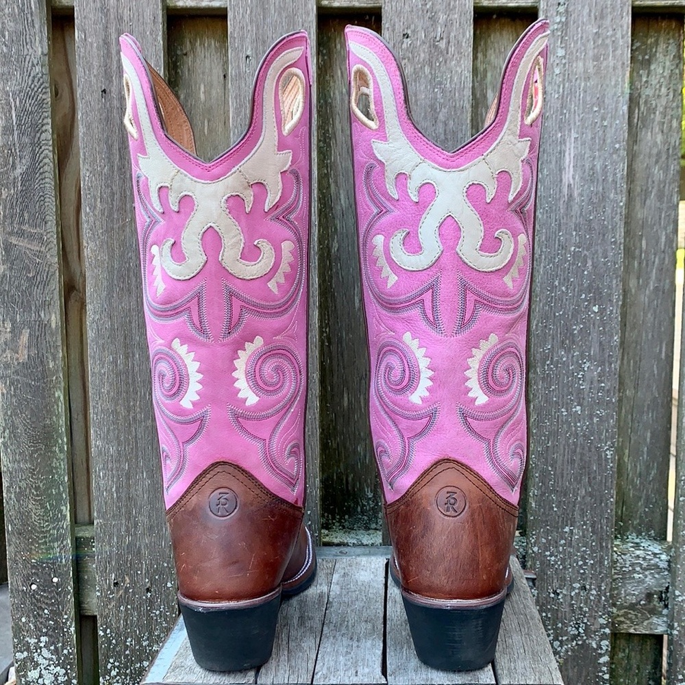 TONY LAMA NEW Buckaroo 3R Madera Pink Bella Tall Knee High Western Boots - Picture 8 of 15